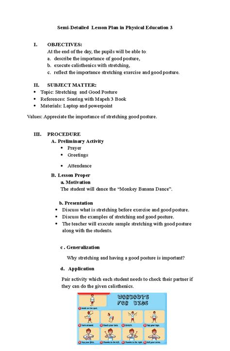 ST. PETER SEMI Detailed LESSON PLAN FOR PE .